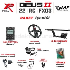 Resim Dedektör Burada DEUS 2 22,5CM FMF BAŞLIK,ANA KONTROL ÜNİTESİ,FX03 KULAKLIK 