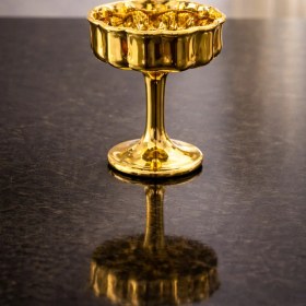 Resim 6 Kişilik Gold Kaplama Cam Kahve Yanı Lokumluk - Kahvaltılık Kase - Sunumluk - 50ml 