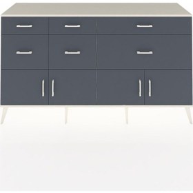 Resim Hyperion Konsol Tek Raflı 6 Çekmeceli 4 Kapaklı 176x44x99 Aytaşı- Aytaşı-antrasit 