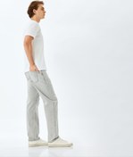 Resim Pamuklu Vintage Straight Fit Jean Pantolon 