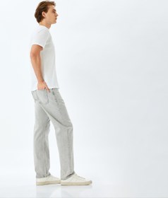 Resim Pamuklu Vintage Straight Fit Jean Pantolon 