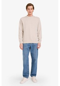 Resim Defacto Bisiklet Yaka Basic Düz Sweatshirt G6721ax25aubg766 Bej-bg766 