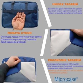 Resim Microcase Lenovo Smart Paper ZAC00011TR 10.3 Tablet için Tablet Çantası 2 Bölmeli AL4228 Lacivert Gri Krem 