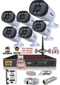 Resim Ids - 6 Kameralı 1080P Fullhd 5Mp Sony Lensli Kamera Seti - 2032 