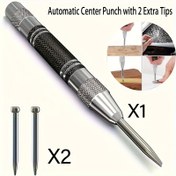 Resim 2 Ekstra Uçlu Otomatik Merkez Delme - 12.7 cm Ağır Hizmet Çelik Yaylı Delme Aracı, Ayarlanabilir Gerilim, Paslanmaz, Cilalı, Yuvarlak Baş, Metal, Ahşap, Cam - Demirli Malzemeler İçin Uygun 