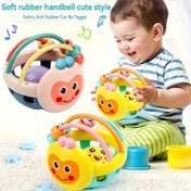 Resim Yumuşak Kauçuk El Çanı - Sevimli Stil, Güvenlik Yumuşak Kauçuk Toggle Olabilir, Gençler İçin Motor Becerilerini ve Merakıları Geliştirin, Müzikal Notlarla Renkli Tasarım, Bebek Oyuncak | Müzikal Enstrüman | Yumuşak Kauçuk Malzeme, Elde Taşınabilir Müzikal Enstrüman 