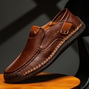 Resim Erkekler için Hafif Moda Ayakkabılar - Günlük Sokak Stili Kayma Üzeri, Düz Renk, Her Mevsim Rahat, Yuvarlak Burun, Sentetik Üst, EVA Astar, Kauçuk Taban, Bez Tabanlık - Partiler, Günlük Giyim, Tatil Sürüşü için Uygun 