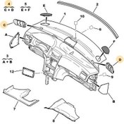 Resim Torpido Üst Hava Izgarası - 8265.H5 - Psa 