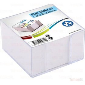 Resim Masaüstü Küp Blok Not Kağıdı Şeffaf Plastik Kutulu 10x10x5 Büyük 