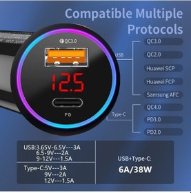 Resim Prestigegoods Olaf 38w Usb Araç Şarj Cihazı Hızlı Şarj İphone Uyumlu 13 12 Xiaomi Samsung S21 S20 Type C Pd Qc Telefon Adaptörü Usb-c 