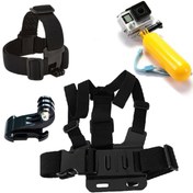 Resim St005 Gopro Hero 10 Eken H9r Sjcam Sj4000 Aksiyon Kamera Kafa Bandı Göğüs Kemeri 5 Parça Set 