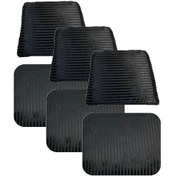 Resim Knsz minder seti 3 lü mazlum siyah çizgili kumaş oturma ve sırt tel sandalyesi minderi bir arada 