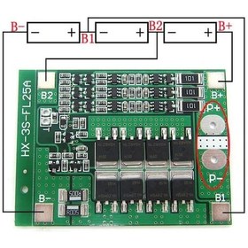 Resim 3S 25A BMS 12V 18650 Lityum LiPo Pil Şarj Koruma Modülü 