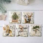 Resim 100 Adet, Vintage Noel Kendinden Yapışkanlı Hediye Çantası, 10*13 cm, Kardan Adam Geyik Noel Baba Ağaç Desenli Plastik Paketleme Torbası, Ev Dekorasyonu için Mutlu Noeller, Yılbaşı ve Parti Malzemeleri, Kış Temalı Partiler İçin Noel Hediyeleri 