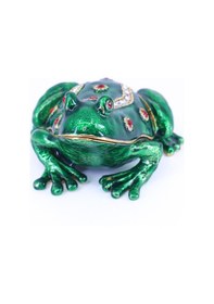 Resim Swaroski Taşlı Kurbağa Mücevher - Takı Saklama Kutusu 