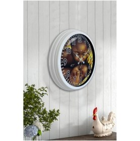 Resim Bahat Salon Ofis Duvar Saati Beyaz Alüminyum Metal Çerçeve 40 Cm 