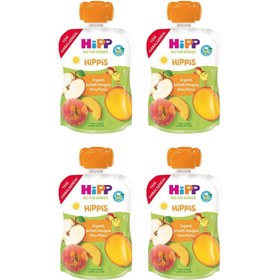 Resim Hipp Organik Şeftali Mangolu Elma Püresi 100gr X 4 Adet 