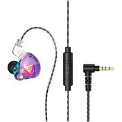 Resim Jeemson Qkz Ak6 Pro Dinamik Sürücü Kulak İçi Kulaklık 3.5mm Altın Kaplı Şarj 2pin 0.75mm Takılabilir Kablolu Mikrofonlu Kumandalı Mavi Mor Zxn 