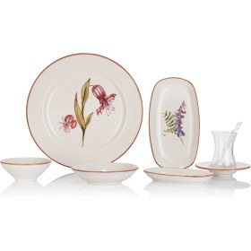 Resim Schafer Sharon Kahvaltı Takımı 32 Parça 6 Kişilik Çiçekli Desenli Seramik Set 