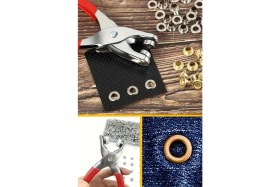 Resim 200 Adet Paslanmaz Çelik Çıtçıt ve Pense Seti Metal Çıt Çıt Makinesi 