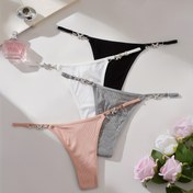 Resim İlkbahar ve Yaz için 4 Parça Kelebek Süslemeli Şık Seksi Rahat Nefes Alabilen Esnek Tek Renkli Bikini İç Çamaşırı 