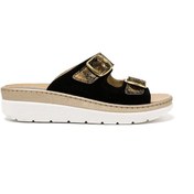 Resim Sandalet Kadın 5619 Green Life Stretch Women's Footwear Black Siyah 