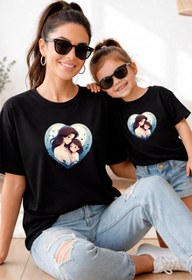 Resim genosha Anne Kız 100% Pamuk T-shirt Mama Mini Mother Daughter TEKLİ FİYAT 