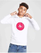 Resim Musically Logo Baskılı Unisex Çocuk Kapüşonlu Beyaz Sweatshirt Beyaz 