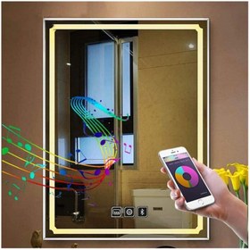 Resim GLOBAL LED MIRROR 65x90 Cm Bluetoothlu Dokunmatik Tuşlu Buğu Çözücü Ledli Banyo Aynası 