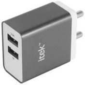 Resim itek WCH004GY Dual USB Port Wall Adapter with Built-In Overload and Overheat Protection 