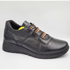 Resim Mammamia D25ka-3545 Siyah Hakiki Deri Lastikli Kadın Günlük Casual Ayakkabı Siyah 