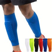 Resim 2 Adet Uniseks Futbol Kaval Kompresyon Kollukları Petek Dolgulu, Kaymaz Bacak Kolçaklı Hafif Beyzbol, Futbol, Basketbol, Boks, Tekvando ve Dağ Bisikleti Sporları İçin Uygun 