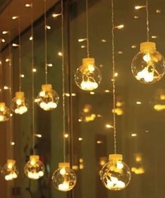 Resim BUFFER Kumandalı LED Dekoratif Sarkıt Aydınlatma, 10 Sarkıtlı Top İçi Mini Toplu, Cam, Günışığı Rengi, Modern Stil, Uzaktan Kumanda ile Kontrol 