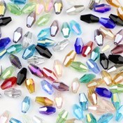 Resim 100 Pieces Of 3x6mm Double Cone Long Tip Crystal AB Colored Glass Crystal Loose Beads DIY Handmade Jewelry Accessories Color AB Plated 
