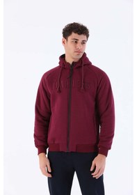 Resim Maraton Comfort Erkek Kapüşonlu Bordo Eşofman Üstü Bordo 