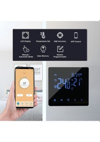 Resim Leezsing Wifi Akıllı Termostat Sıcaklık Kumandası 3a Su Isıtma Lcd Dokunmatik Ekran Haftalık Programlanabilir Tuya Uygulama Kontrolü Yerden Isıtma 