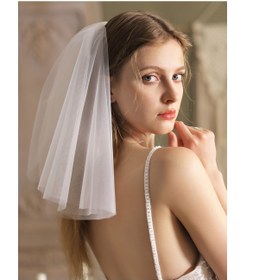 Resim bbays new trend Çift Katlı Duvak Gelin Nikah Kep,vualet Gelin Duvağı Tokalı 