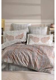 Resim Lydia Pamuk Saten Çift Kişilik Nevresim Takımı Taba Taba 