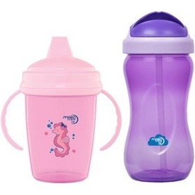 Resim Mooncare Life Enjoy Akıtmaz Alıştırma Bardağı 240 Ml & Renkli Pipetli Bard 
