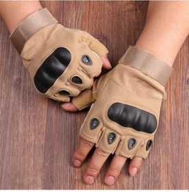 Resim Haki Kamuflaj Açık Taktik Eldiven Spor Güneş Geçirmez Yarım Parmaklı Eldiven 