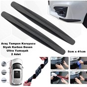 Resim caraks Tampon Koruyucu Plastik Ultra Yumuşak Şekil Alabilen Siyah Karbon Desen 2 Parça 5cm X 41cm 1. Kalite 