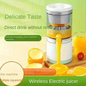 Resim Yeni Taşınabilir USB Meyve Sıkacağı, Portakal, Limon, Karpuz ve Diğer Meyveler İçin Etkili Posalı Ayırma - Lityum Bataryalı Çok Fonksiyonlu Şarj Edilebilir. Ev, Okul, Yurt, Mutfak, Restoran vb. için Uygun, Mükemmel Taze Meyve Suyu Yapımı Aracı - Temel Mutfak Gereci 