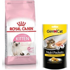Resim Royal Canin Kitten Yavru Kedi Maması 2 KG + Gimcat NutriPockets Somonlu Kedi Ödül Maması 60 G 