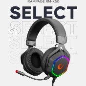 Resim Rampage RM-K50 Select USB 7.1 RGB Mikrofonlu Kulaklık Siyah 