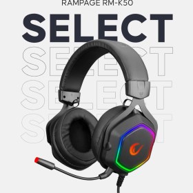 Resim Rampage RM-K50 Select USB 7.1 RGB Mikrofonlu Kulaklık Siyah 