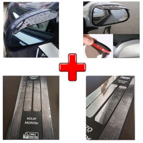 Resim Peugeot 206 Uyumlu Kapı Eşiği Ve Ayna Yağmur Koruyucu (554237525) 