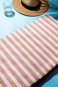 Resim Dijital Baskı Plaj Deniz Havlusu Renkli Çizgi Desenli Peştamal HVL0071 