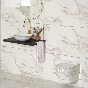 Resim Lena ET-Y7032BY Asma Klozet Beyaz & Altın 