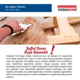 Resim Vodabond | D-3 Ahşap Tutkalı, 150 Gram, Şeffaf 