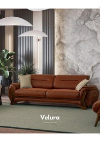 Resim Milda Kanepe & Üçlü Koltuk 3'lü - Bordo Bordo 